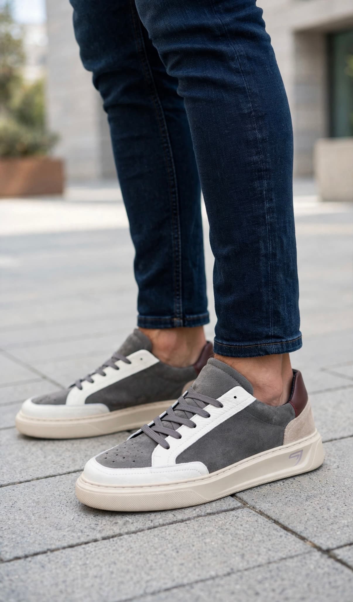 Sneakers in Suede e Pelle - Vista 4