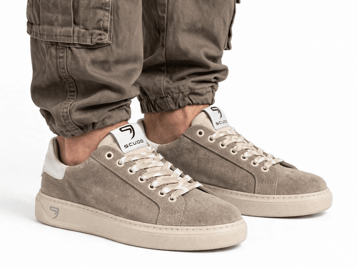 Sneakers in Pelle Scamosciata - Vista 3